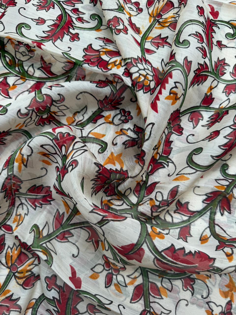 Premium Soft Jute Dress Material with Pink Woven Top & Printed Dupatta