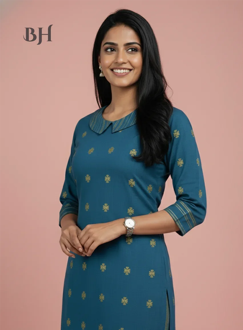 Premium Cotton Wooven Co-ord Set with Blue Colour