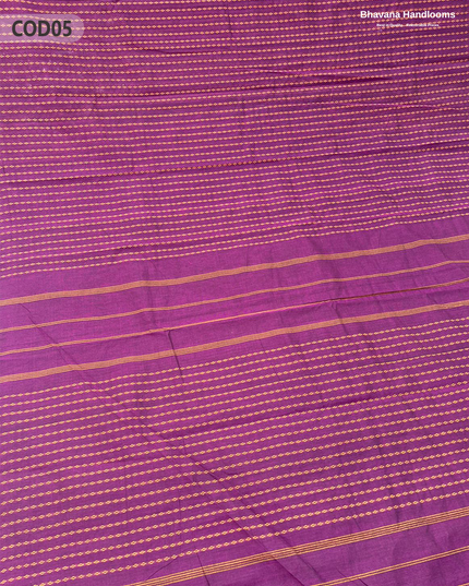 Traditional Coimbatore Handloom Saree – Thread Woven, Small Border, Warm purple colour