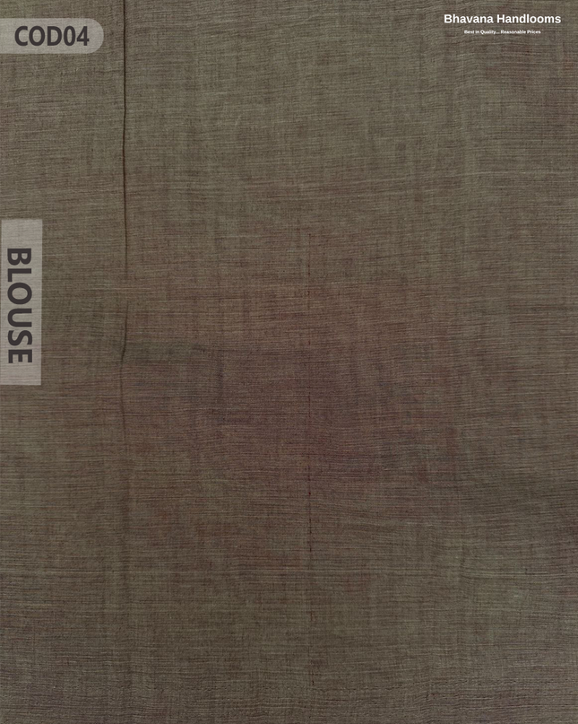 Traditional Coimbatore Handloom Saree – Thread Woven, Small Border, Grey