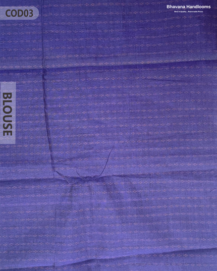 Traditional Coimbatore Handloom Saree – Thread Woven, Small Border, Blue colour