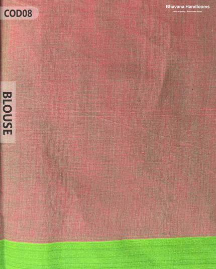 Traditional Coimbatore Handloom Saree – Thread Woven, Small Border, Dark Brown colour