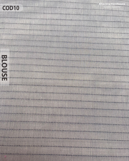 Traditional Coimbatore Handloom Saree – Thread Woven, Small Border, Light Grey colour