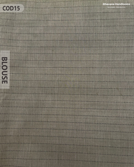 Traditional Coimbatore Handloom Saree – Thread Woven, Small Border, Dark Grey colour