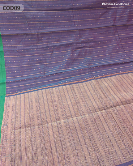 Traditional Coimbatore Handloom Saree – Thread Woven, Small Border, Falcon colour
