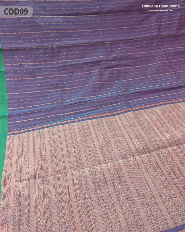 Traditional Coimbatore Handloom Saree – Thread Woven, Small Border, Falcon colour