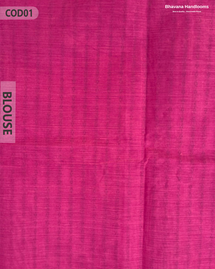 Traditional Coimbatore Handloom Saree – Thread Woven, Small Border, Dark Pink colour