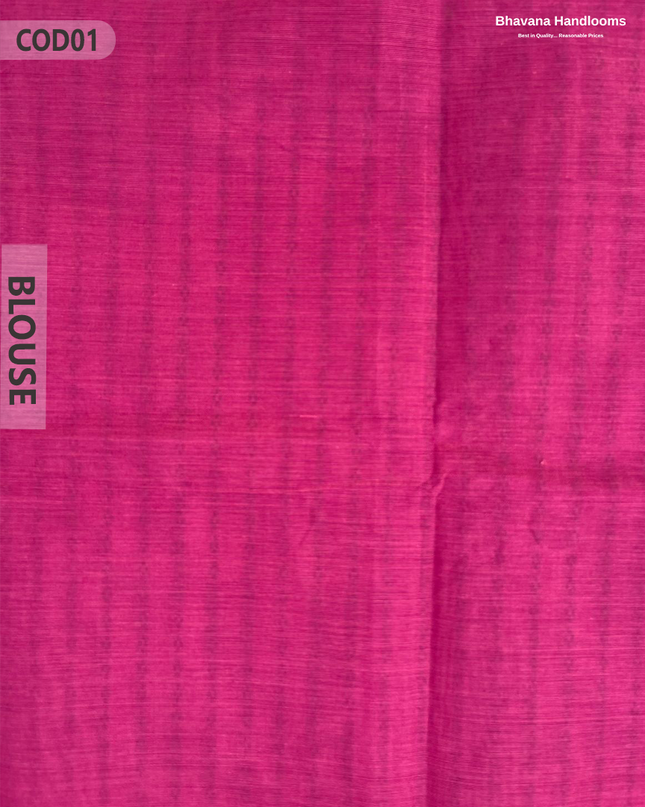Traditional Coimbatore Handloom Saree – Thread Woven, Small Border, Dark Pink colour