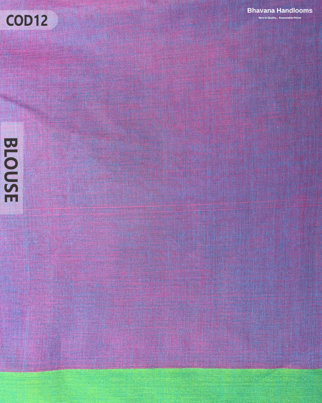 Traditional Coimbatore Handloom Saree – Thread Woven, Small Border, Bluish Purple colour
