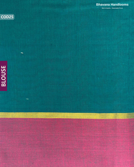 Traditional Coimbatore Handloom Saree – Thread Woven, Small Border, Dark Sea Green colour