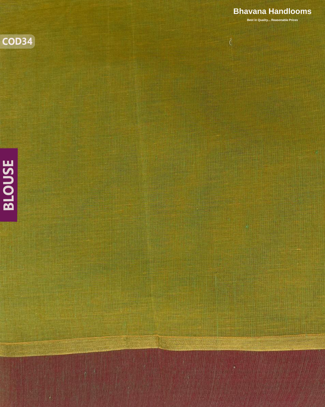 Traditional Coimbatore Handloom Saree – Thread Woven, Small Border, Green colour