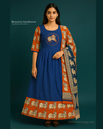 Premium 2-Piece Frock Set Blue Colour – Bhavana Originals Exclusive