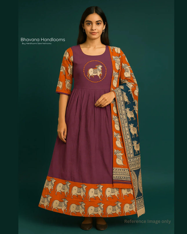 Premium 2-Piece Frock Set Blue Colour – Bhavana Originals Exclusive