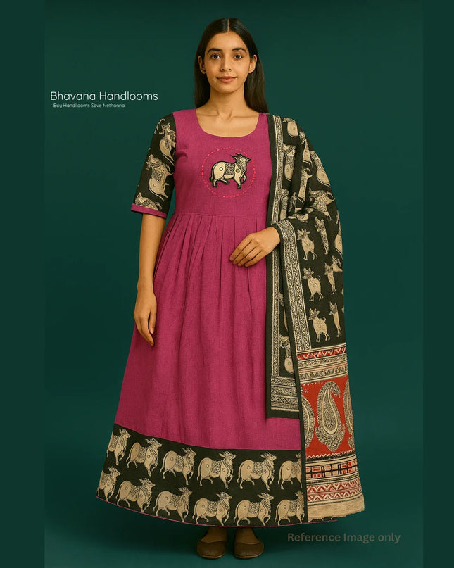 Premium 2-Piece Frock Set Pink Colour – Bhavana Originals Exclusive