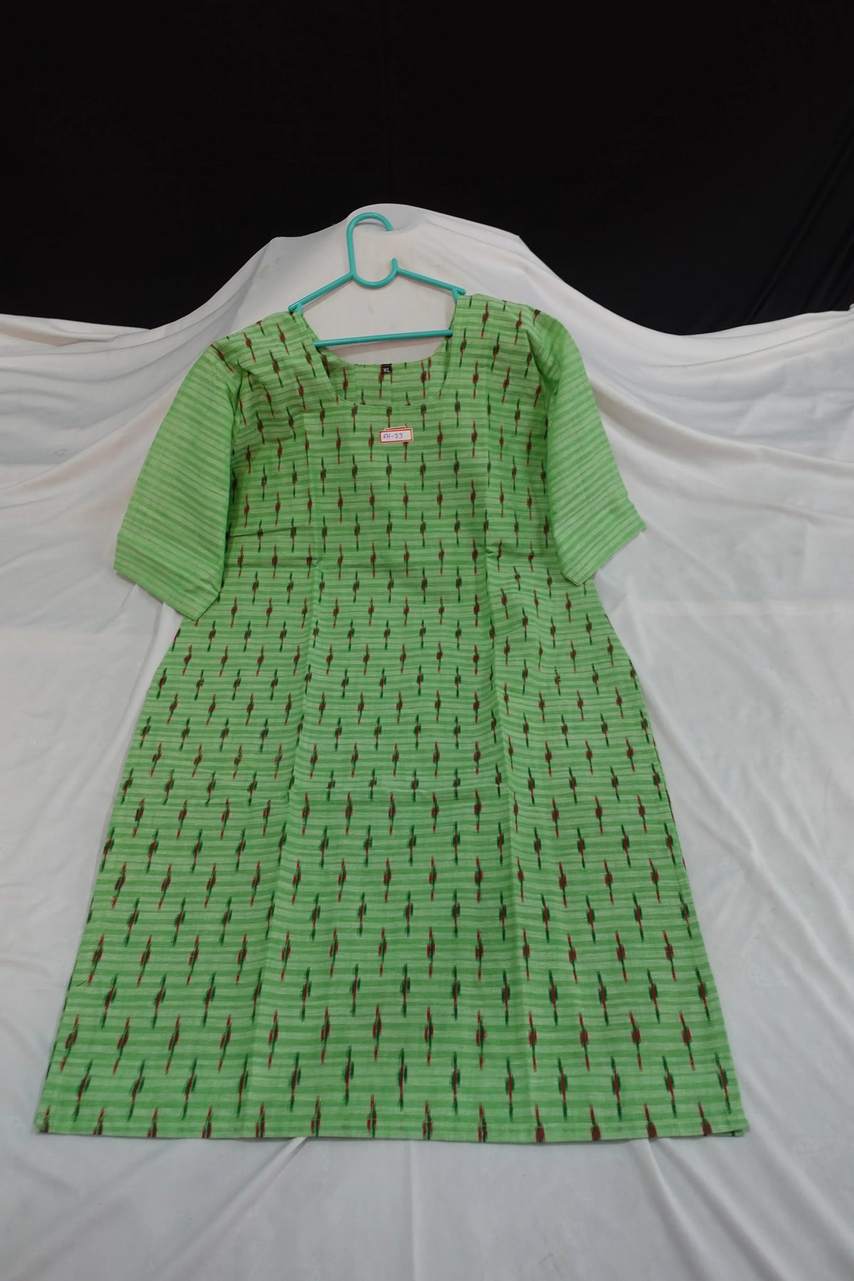 Premium Straight Cut Kurti – Leaf Green Colour with Beautiful Floral Print