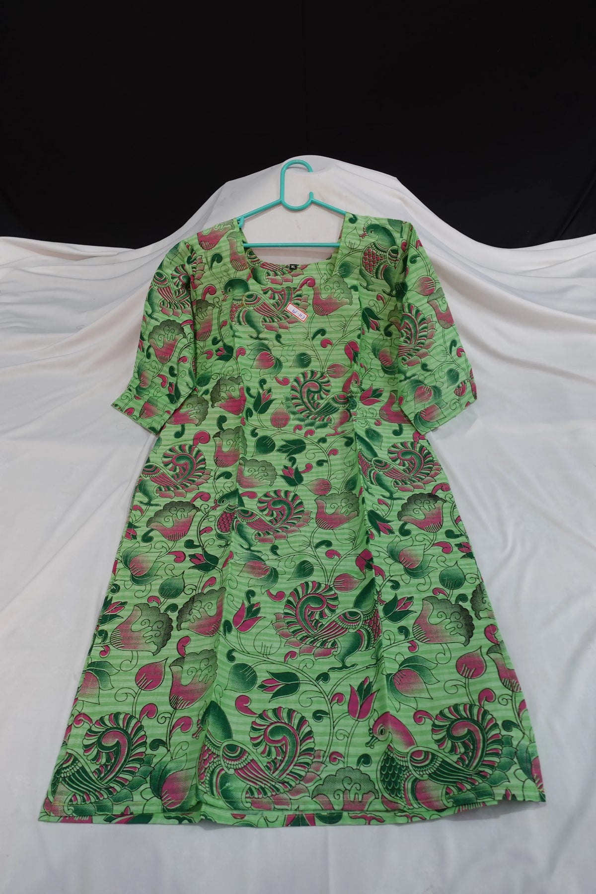 Premium Straight Cut Kurti – Green Colour with Beautiful Floral Print