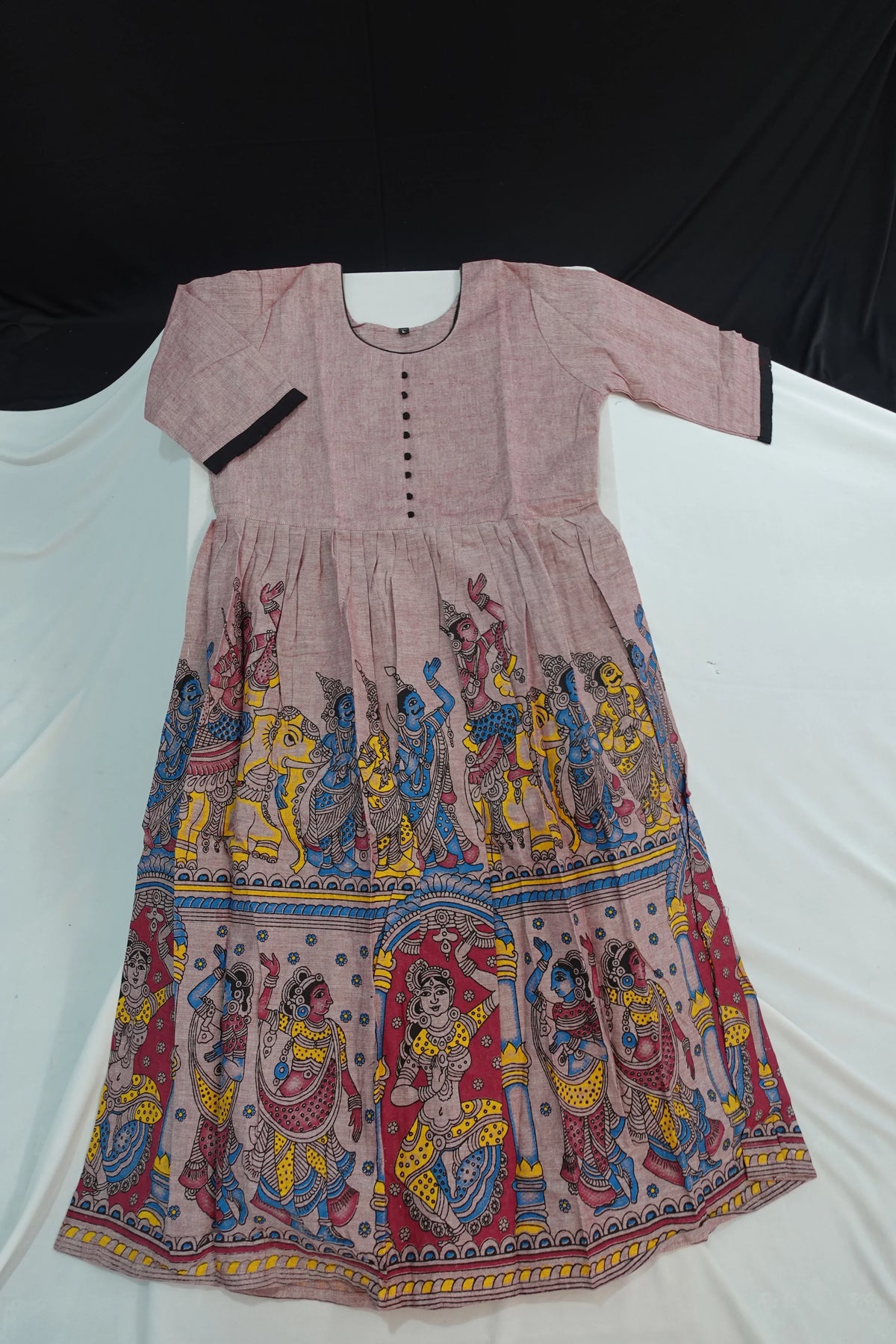 Ramayanam Cotton Frock Spicy Pink – Premium Ethnic Wear for Women & Girls