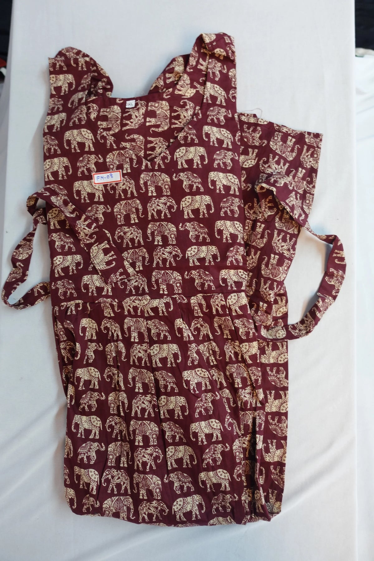 Premium Mul Cotton Frock Maroon – Puff Sleeve Design with Knots, Zero Shrinkage