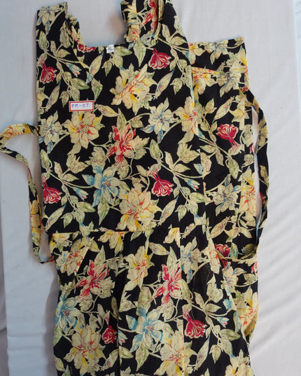Premium Mul Cotton Frock Black – Puff Sleeve Design with Knots, Zero Shrinkage