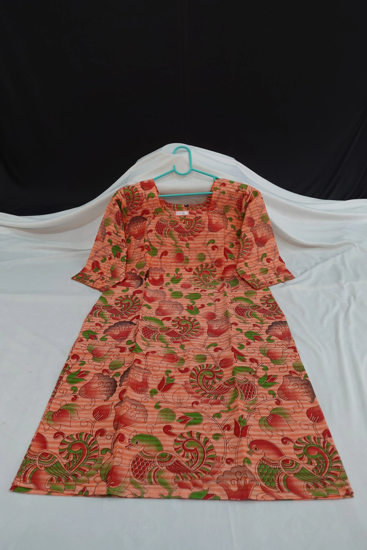 Premium Straight Cut Kurti – Peach Colour with Beautiful Floral Print