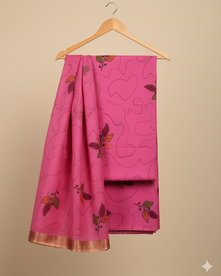 Pure Cotton Hand block Printed Dress Material – Baby Pink Colour Ethnic Wear for Women