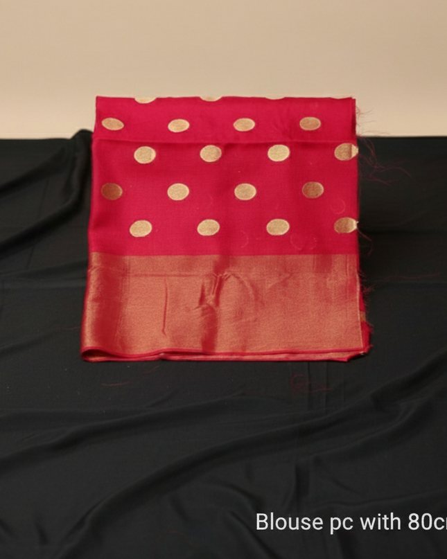 Jute Saree with Dollar Butis Blue Colour