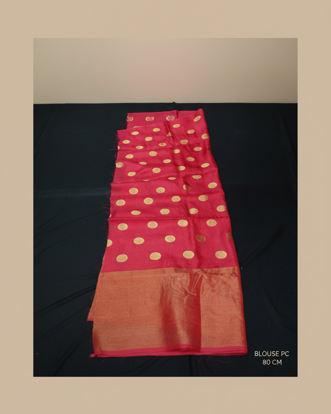 Jute Saree with Dollar Butis Green Colour