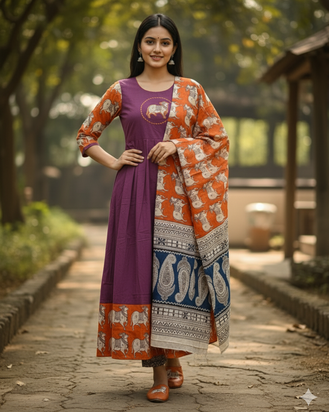 Premium 2-Piece Frock Set Blue Colour – Bhavana Originals Exclusive