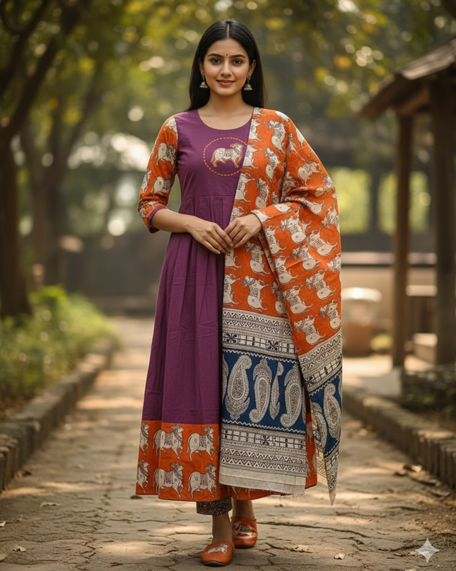 Premium 2-Piece Frock Set Blue Colour – Bhavana Originals Exclusive