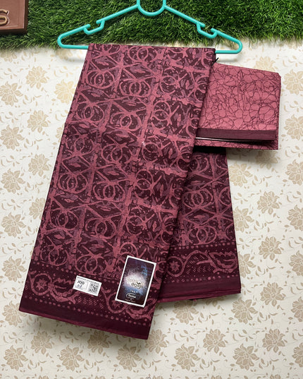 Meena Cotton Saree with Pink Colour