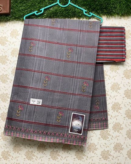 Meena Cotton Saree with Grape Colour