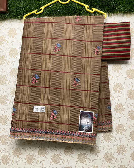 Meena Cotton Saree with Maroon Colour