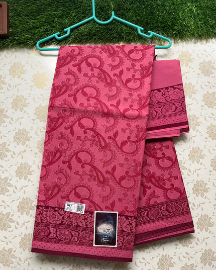 Meena Cotton Saree with Pink Colour