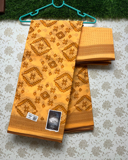 Meena Cotton Saree with Yellow Colour