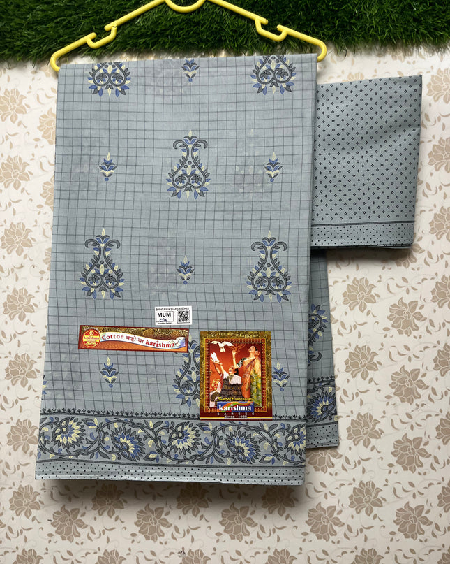 Karishma Cotton Saree with Gray Colour