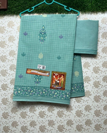 Karishma Cotton Saree with Green Colour