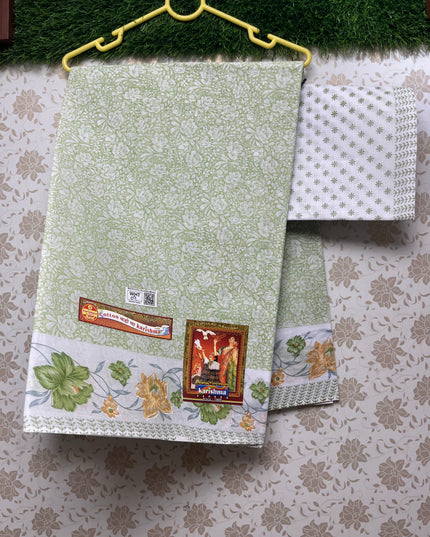 Karishma Cotton Saree with Green Colour