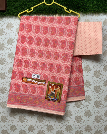 Karishma Cotton Saree with Pink Colour