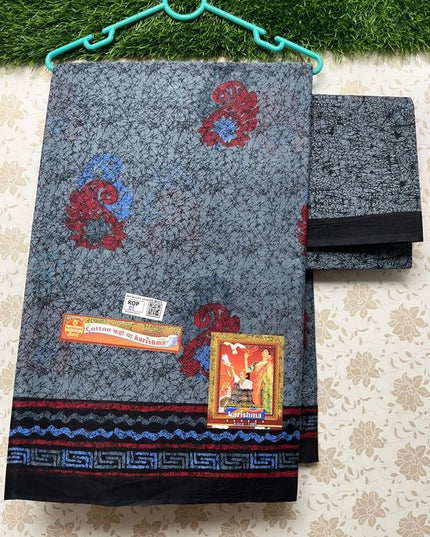 Karishma Cotton Saree with Charcoal Colour