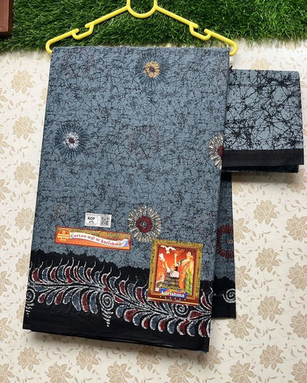 Karishma Cotton Saree with Charcoal Colour