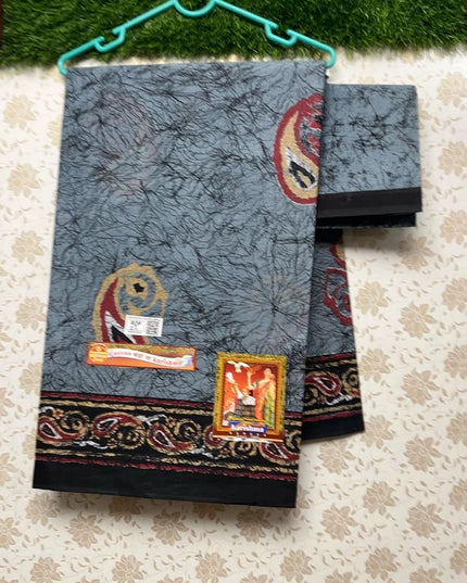 Karishma Cotton Saree with Charcoal Colour