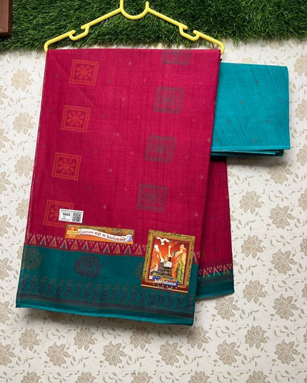 Karishma Cotton Saree with Red Colour