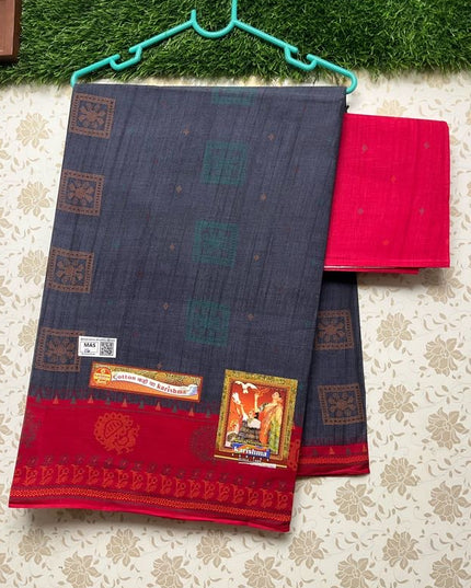 Karishma Cotton Saree with Blue Colour