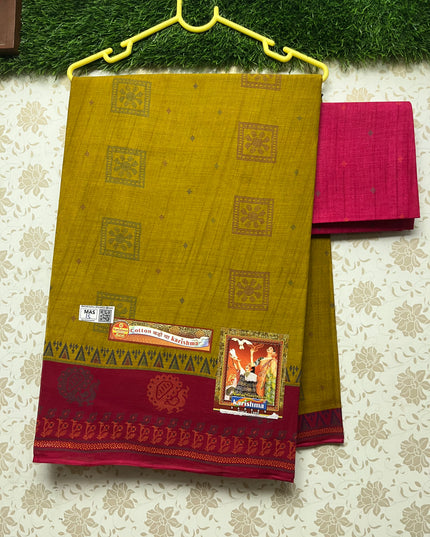 Karishma Cotton Saree with Brown Colour