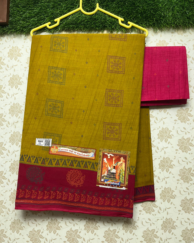 Karishma Cotton Saree with Brown Colour