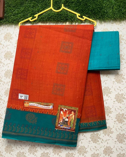 Karishma Cotton Saree with Brown Colour