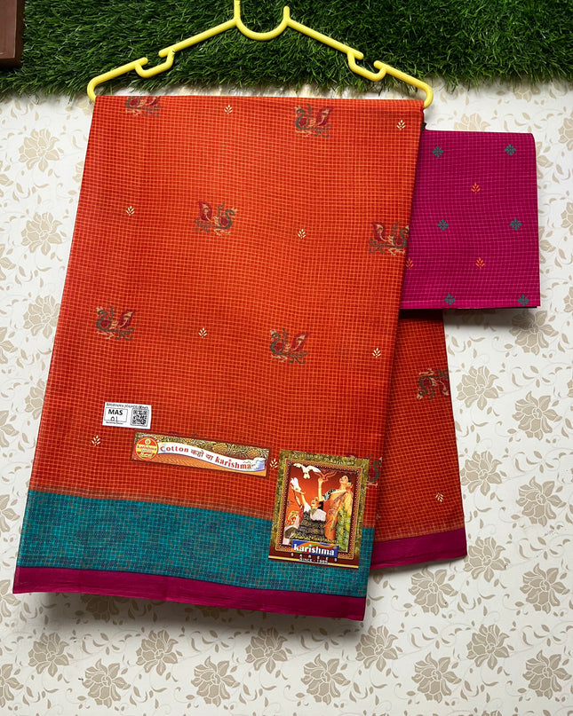 Karishma Cotton Saree with Maroon Colour