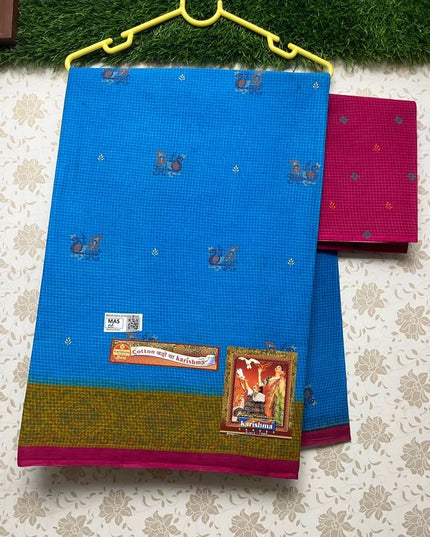 Karishma Cotton Saree with Blue Colour