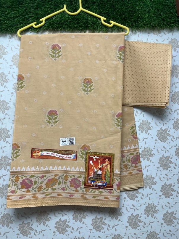 Karishma Cotton Saree with Mustard Colour