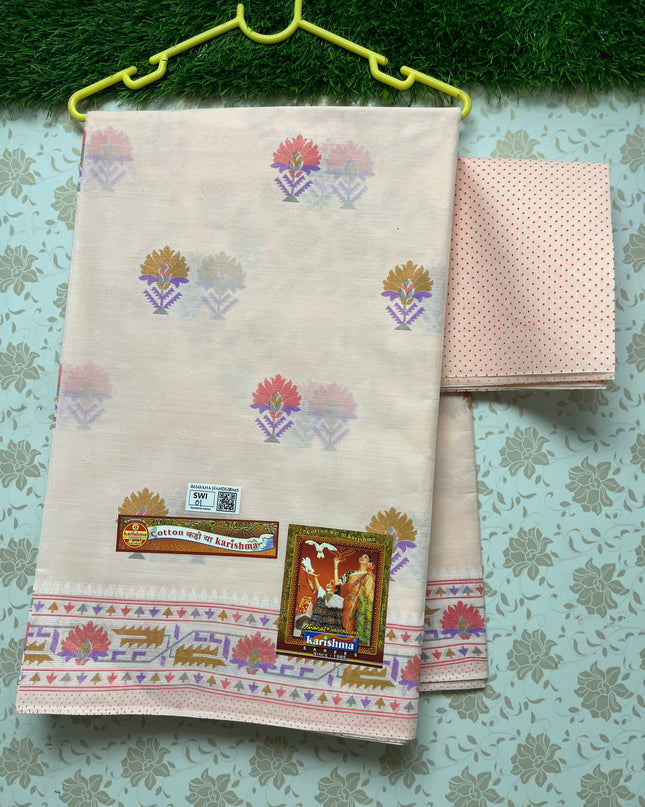 Karishma Cotton Saree with Biscuit Colour